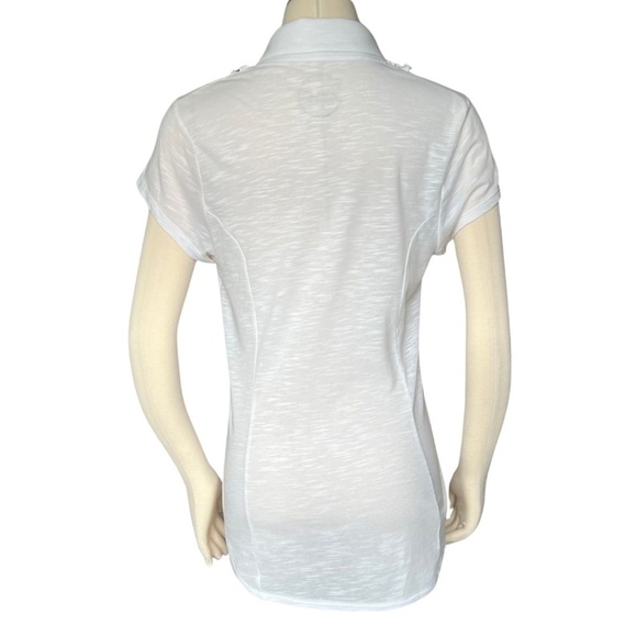 INC International Concepts White Ruffle Front Blouse With Rhinestone Buttons NWT - Picture 5 of 11